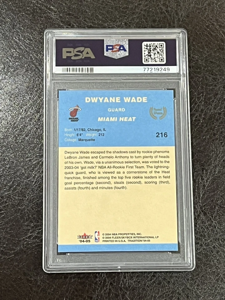 2004 Fleer Tradition Blue Dwyane Wade #216 PSA 5 EX HOF Miami Heat - Image 2 of 2