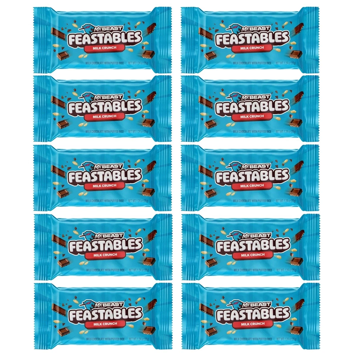 Mr Beast Feastables MrBeast Milk Chocolate Bar Milk Crunch 1.24oz