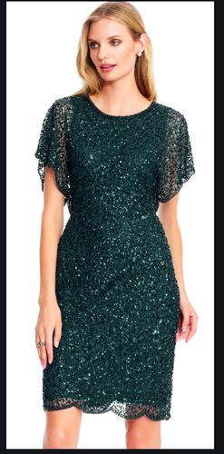 Adrianna Papell Sequin Beaded Dress 24W 