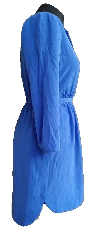 Vestido Madewell 100 % seda morera índice azul cola camisa cintura EE. UU. para mujer talla 4 Foto 2 de 4