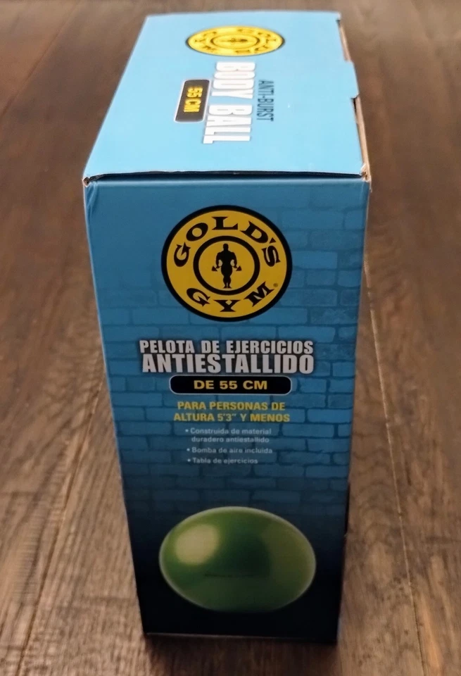 Bola corporal de ejercicio anti-explosiones Gold's Gym 55 cm bomba incluida - ¡NUEVA 5’3 y debajo! Foto 2 de 3