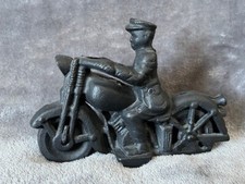 CAST IRON MOTORCYCLE POLICEMAN 6" BLACK
