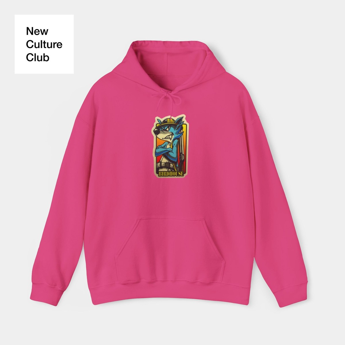 Birdhouse Wolf Skateboarding Vintage Retro 90s Skate Hoodie