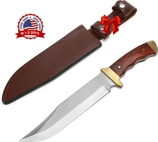 Cuchillo Bowie De 14-inch Con Funda Acero Inoxidable Para Camping Y Caza