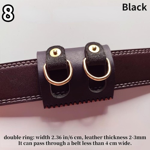 Leather Key Holder Men Belt Key Chain Clip Brass Snap Hook Belt Car Key Ring New - Picture 20 of 22