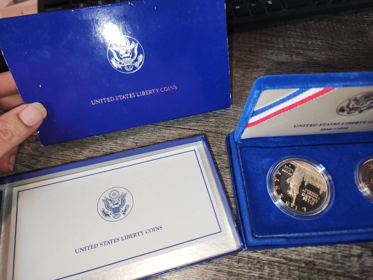 1886-1986 United States Liberty Coins Set Of 2 Proof SILVER