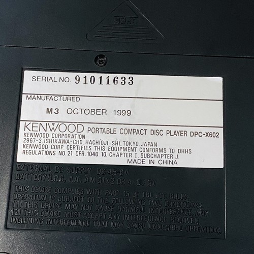 š„Kenwood DPC-X602 Portable CD Player, Extra Bass Boost, Silver w/ Pwr Adapter - Picture 13 of 17