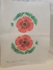 Poppy Handpainted Needlepoint A120 The Studio Midwest 4-1/4" X 6-1/2" 18 Ct B16