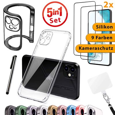 Hülle für iPhone 16 Pro Max 15 14 13 12 11 8 Plus Kamera Schutz Case 2x Folie