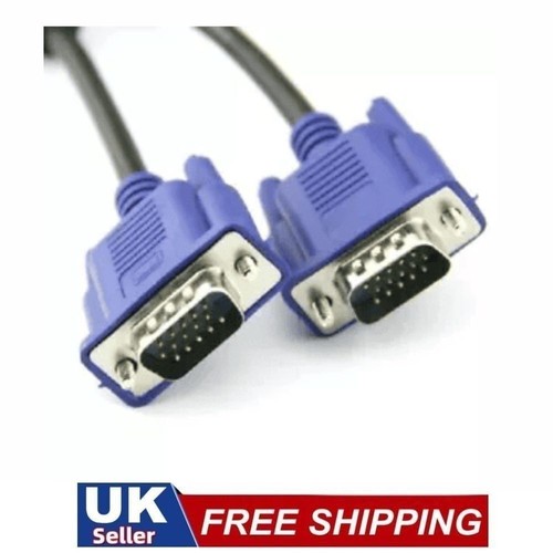 1m VGA Cable SVGA 15 Pin PC Computer Monitor LCD Extension Male to Male Lead HQ - Picture 2 of 2