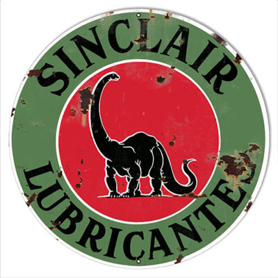 SINCLAIR LUBRICANTES Vintage Metal Sign 14 7 18 Round