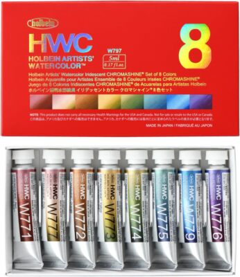 Holbein Künstler Transparent Aquarell Iridescent CHROMASHINE W797 8 Farben 5ml