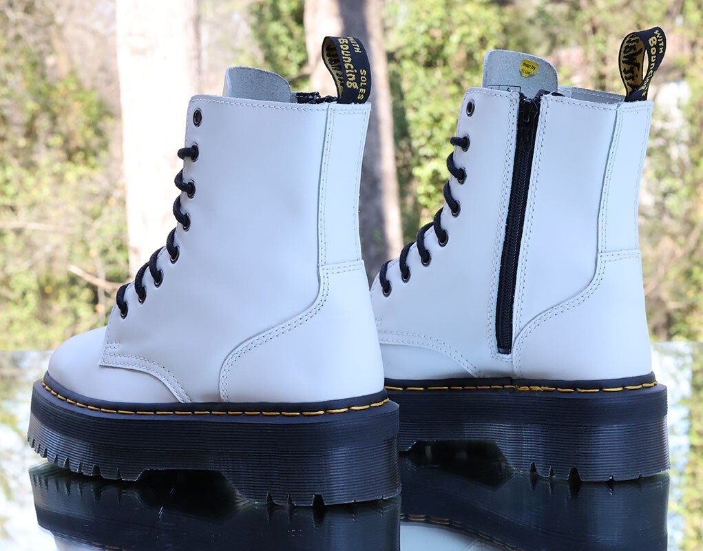 Dr. Martens 1460 Jadon Leather Platform Boots Men's Size 6 White