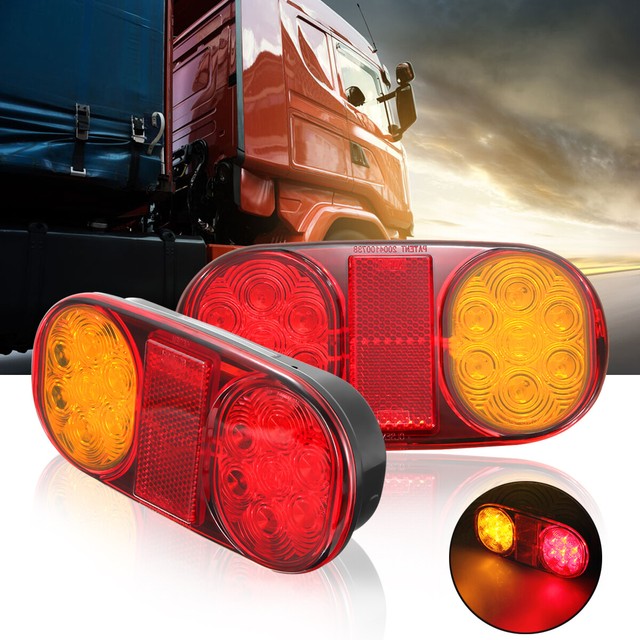 2x LED Truck Tail Trailer Stop Light Lamp Submersible Indicator for Jet