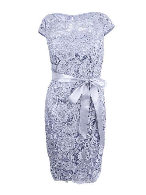 blue lace sheath dress