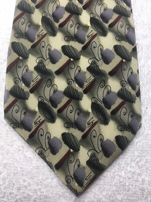 J GARCIA MENS TIE BEIGE PURPLE BURGUNDY GRAY 4 X 60