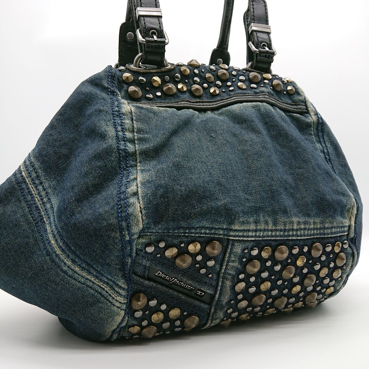 Diesel DIVINA Small Tote Bag Shoulder Bag Denim Studs JAPAN | eBay