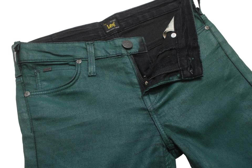 LEE Scarlett Jeans Women's W27/L31 Waxed Look Zip Fly Skinny Fit Green - Image 4 of 4
