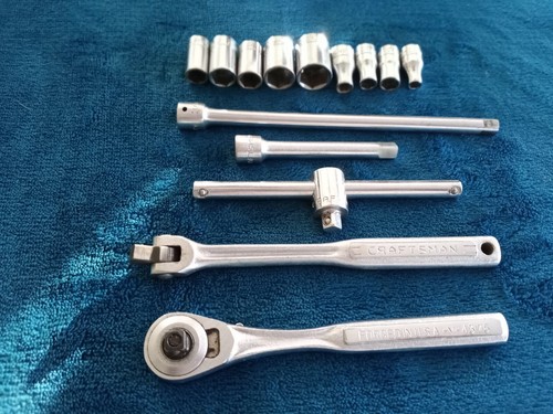 Vintage Sears Craftsman 1/4” Drive ratchet SAE socket 14pc set & case. - Picture 8 of 11