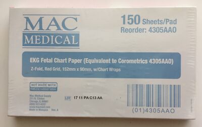 ECG/EKG Chart Paper Individual Z-Fold Pad 4305AA0 Red Grid(152mmX90mm)150 Sheets