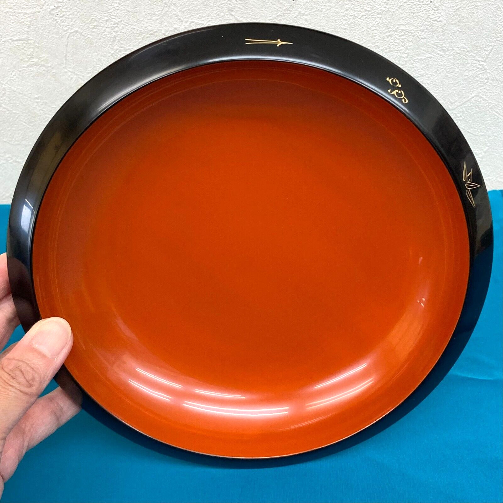 Bandeja tradicional para dulces de laca japonesa Wajima-Nuri Wajima, usada...