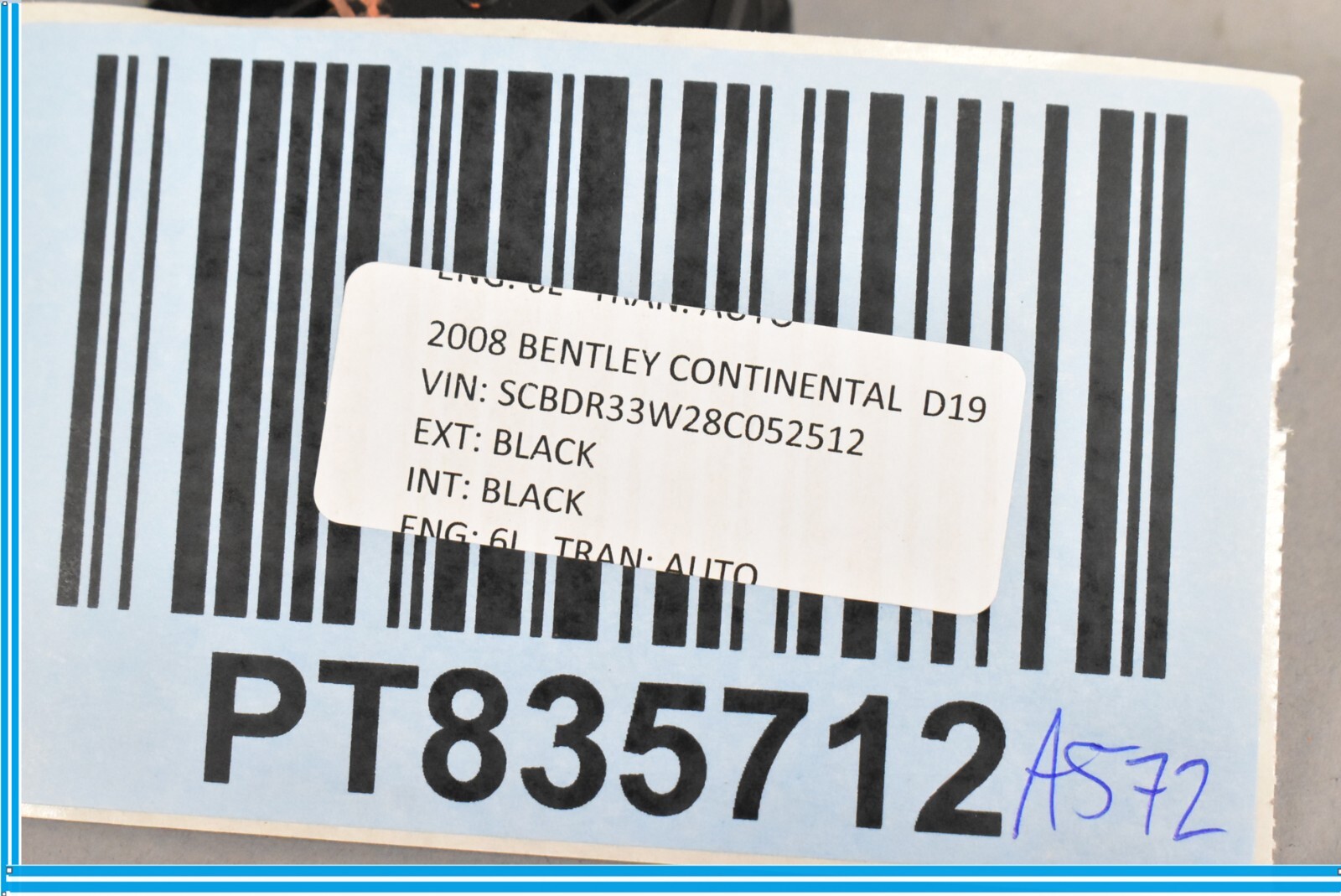 Bentley Continental 2008 Lateral acceleration sensor P/N 8E090763A