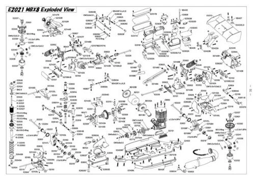 Mugen Seiki 1:8 4WD Buggy MBX-8 ECO Parts Selection with Exploded View MB8® - Image 2 of 2