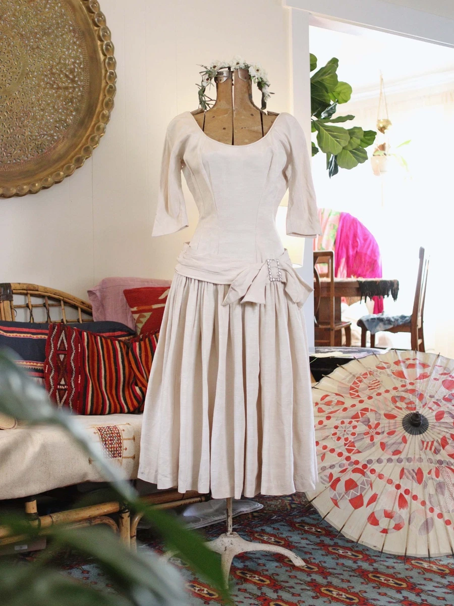 Ivory 1950s Vintage Dresses for Women for sale