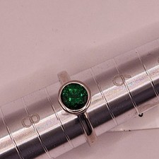 Lab Created Emerald Solitaire Ring in 925 Sterling Silver Size 7 