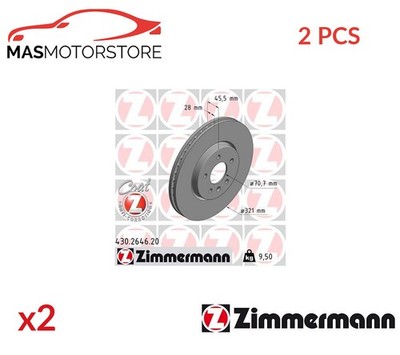 BREMSSCHEIBEN SATZ PAAR ZIMMERMANN 430264620 2PCS P FÜR VAUXHALL INSIGNIA II