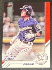 2017 Topps Orlando Arcia S-11 Brewers Salute Rookie Card RED Parallel RC #/25