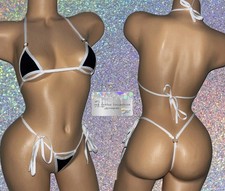 EXOTIC DANCER/ STRIPPER WEAR: BLACK  WHITE 2 PIECE SET