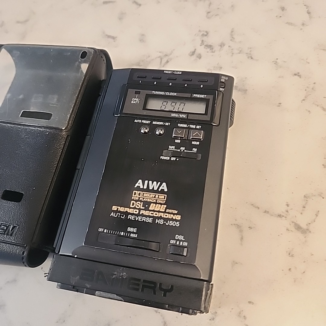 Vintage Aiwa HS-J505 Black Portable Cassette Player & Recorder