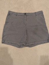 Talbots Women's Blue And White Gingham Chino Shorts Size 16