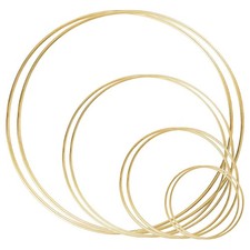 8 Pack Large Metal Floral Hoop Wreath Macrame Gold Rings 6 Inch8
