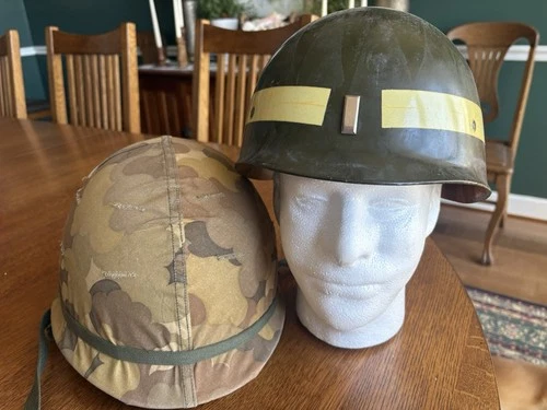 Vintage Vietnam Military Combat Helmet Complete w/Liner & Chin Strap