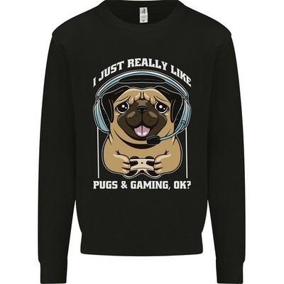 Love Pugs Und Gaming Gamer Kinder Sweatshirt Pullover