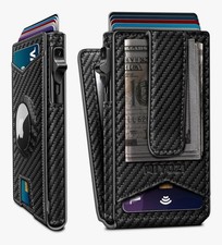 Men's Airtag Bifold Wallet Slim Pop-Up Premium with Money Clip  RFID Blocking