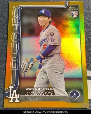2025 Topps Update #US312 Hyeseong Kim Gold Holo Foil Rookie Debut RC #/50