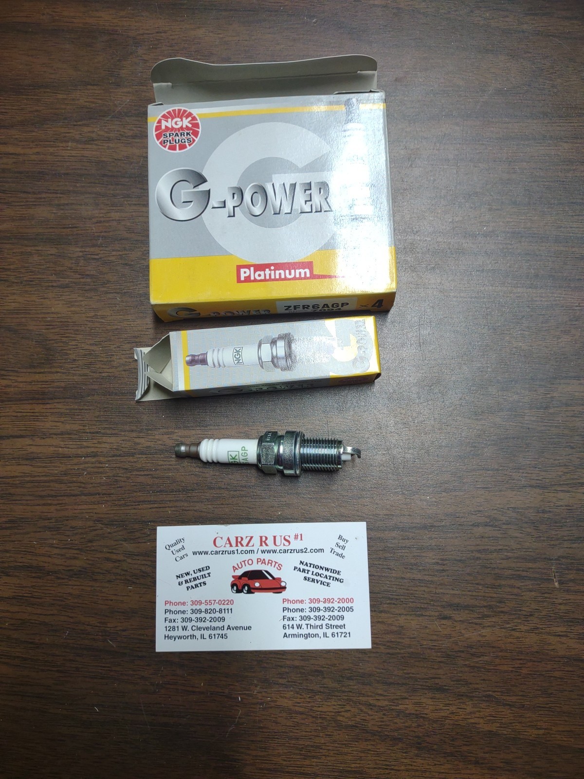 NGK Spark Plugs Part # ZFR6AGP Stock # 7094 Box of 4