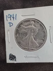 1941 D Liberty Walking Half Dollar Silver 50C Circulated Business Strike