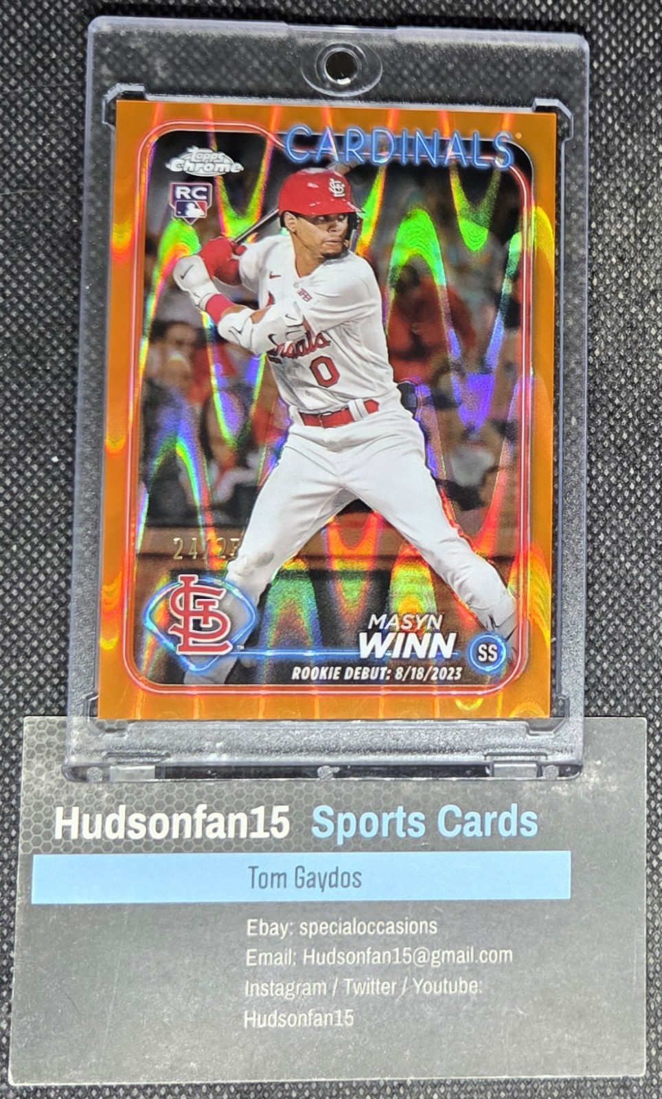 Masyn Winn 2024 Topps Chrome Update #USC23 Orange Raywave Refractor 24/25