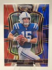 2025 Select - Premier Level Riley Leonard #133 Red & Blue Shock Prizm (RC)