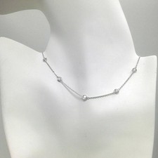 2CT Round Cut Lab-Created Diamond 14K White Gold Finish Women's Tennis Necklace