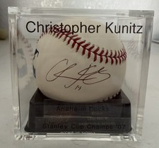 Christopher Kunitz Autographed Ball Anaheim Ducks Stanley Cup Champions 2007