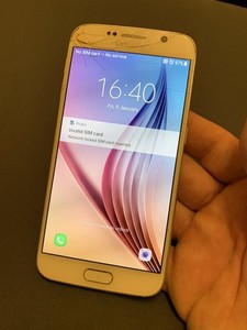 Samsung Galaxy S6 G920F weiß (O2) 32GB 5,1" Android Smartphone gesprungen