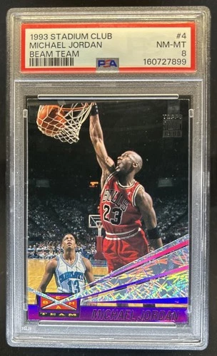 1993-94 Topps Stadium Club Michael Jordan Beam Team #4 Bulls PSA 8