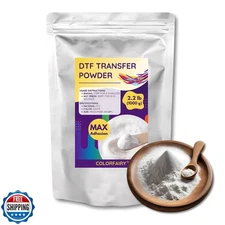 Colorfairy DTF Transfer Powder, 1000g (35.3oz) White High-Bond Hot Melt Adhes