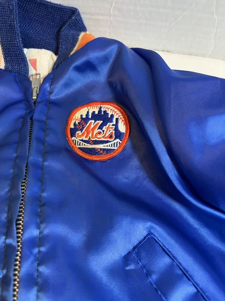 Vtg Satin New York Mets Jacket Size 3 Toddler Baby Genuine Sportswear Corp MLB - Image 3 of 4