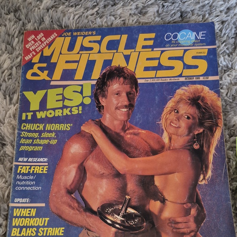 Muscle & Fitness Joe Weider October 1986 Fitness Nutrition Chuck Norris Magazine